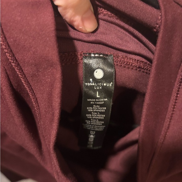 Yogalicious Maroon Long Sleeve Hoodie - Picture 3 of 3